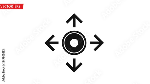 Black Arrows Pointing in Four Directions.