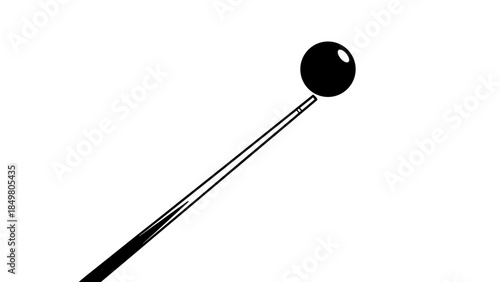 Black Ball on Metal Rod Closeup.