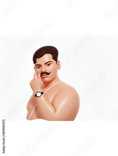 Chandrashekhar Azad Indian freedom fighter 3d illustration portrait showing fearless revolutionary spirit sacrifice and patriotism for republic day independence day shahid divas national history 