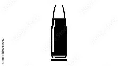 Black Bullet Cartridge Silhouette Closeup View.