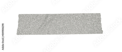 Glitter tape strip in silver color with a sparkling, shimmering surface, transparent background isolated