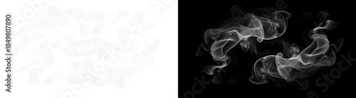 Fotografie PNG image of Ethereal white smoke plumes swirling gracefully against a stark cre