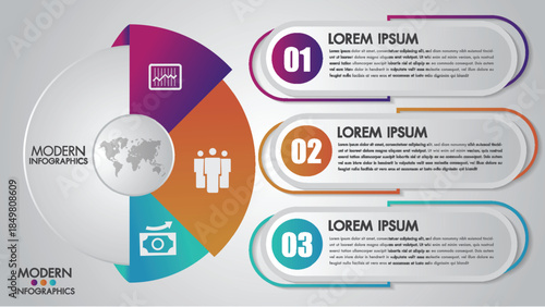 Modern infographics design with steps