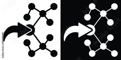 Share icon vector illustration glyph style on white and black background