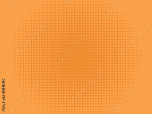 Dotted orange gradient halftone background. dots pattern in pop art style. Vector illustration. Abstract modern stylish texture.