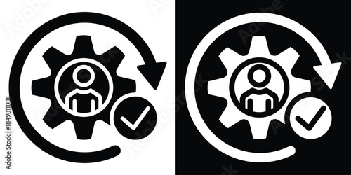 Personalization icon vector illustration glyph style on white and black background