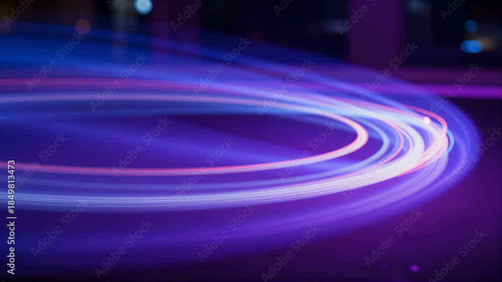 Fototapeta premium Neon Light Trail Landscape