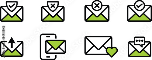 Icon Pack Collection Email, spam, newsletter, phishing, inbox for Modern Web Design, Mobile Apps, UI UX and Design Resources