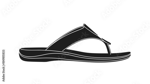 Black Flip Flop Sandal Side View.