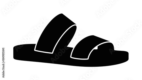 Black Flip Flop Sandal Silhouette.