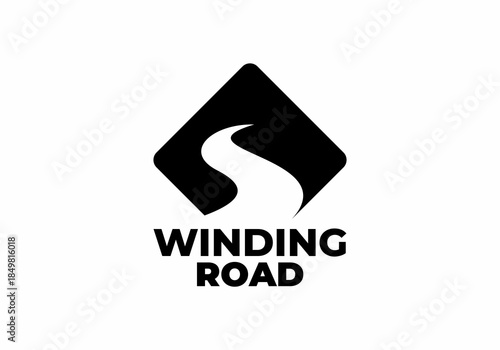 curvy road symbol icon logo vector