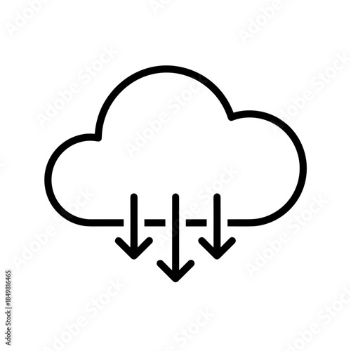 Cloud services icon representing digital data transfer concept  