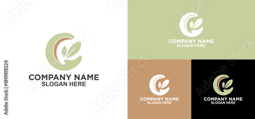 Eco Friendly Circular Logo With Leaf Design In Soft Green Tone, Brand Symbol Logo Icon