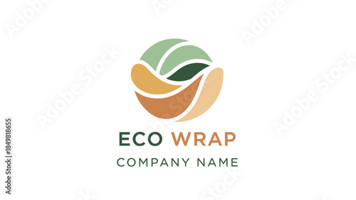 Eco Wrap Company Logo Design Template.