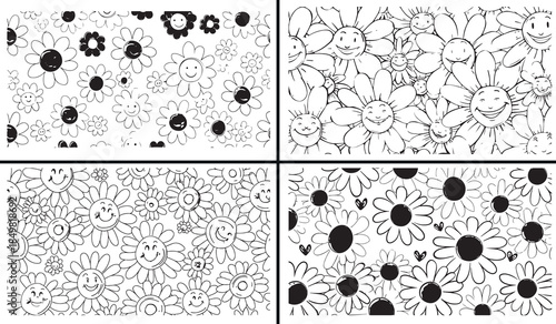 floral line art clipart, flower sketch illustration, hand drawn blossoms, botanical flower drawings, minimalist floral art, black white flower clipart, printable floral designs, flower illustration pa