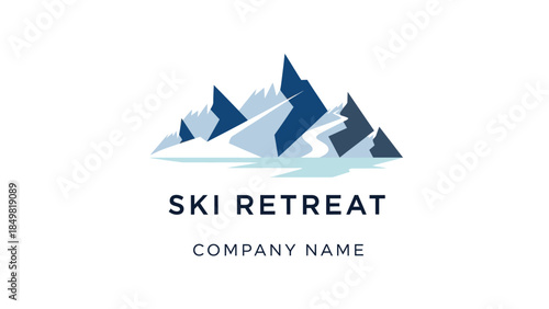 Ski Retreat Company Logo Design Element.