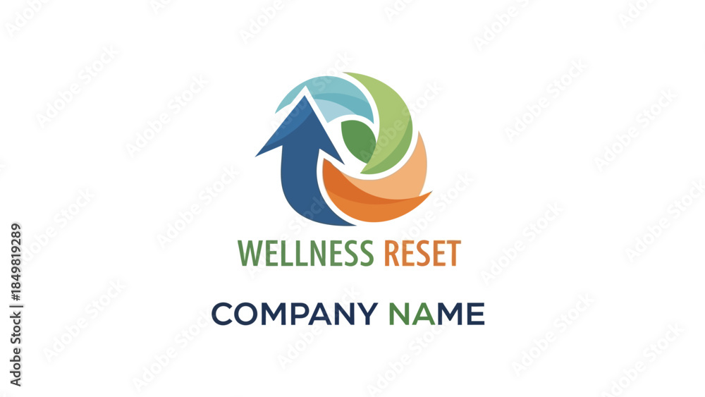 Fototapeta premium Wellness Reset Company Logo Design Template.
