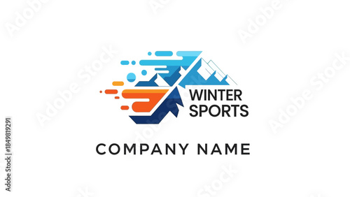 Winter Sports Company Logo Design Element.