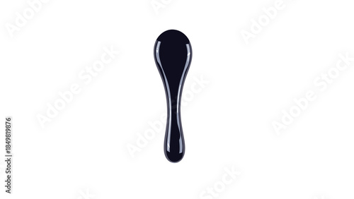 Black Liquid Drop with Shiny Surface.