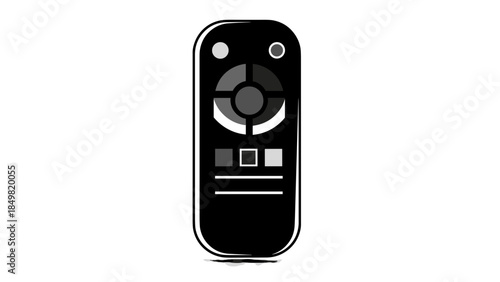 Black Remote Control Device Closeup View.