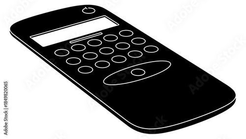 Black Remote Control Device Illustration.