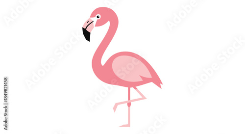Stylized pink flamingo illustration with minimalist design showcasing elegance and tropical charm