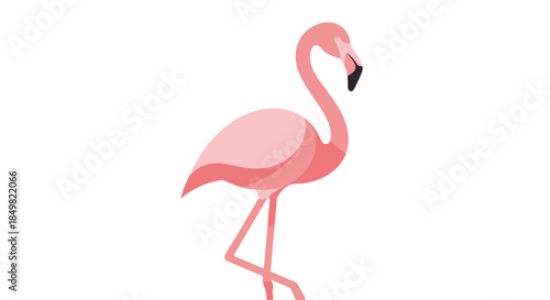 Minimalist flamingo illustration conveying exoticism and tropical vibes elegantly perfect for