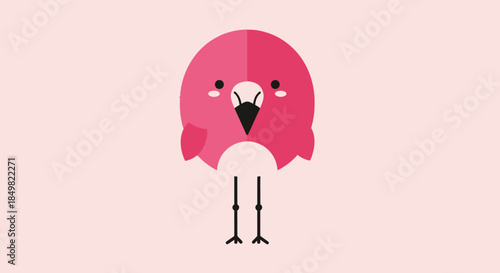 Minimalistic flamingo vector illustration with a pink aesthetic and charming simplicity
