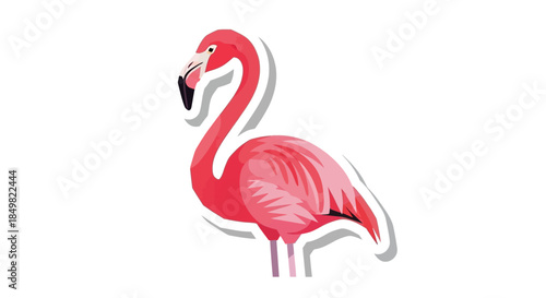 Vibrant flamingo vector illustration with clean lines, perfect for design or illustration
