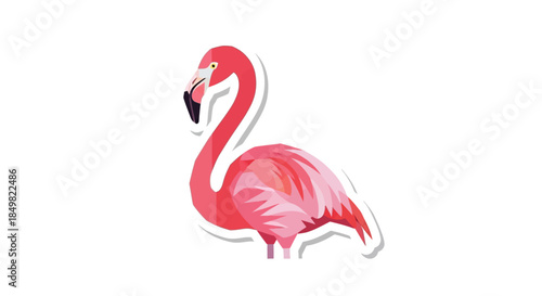Stylized flamingo vector illustration with a minimalist and geometric design aesthetic