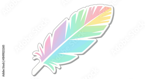 Pastel Feather Illustration with Soft Colors and Delicate Detailings for Design Projects