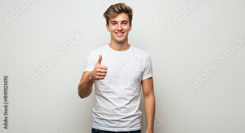Young caucasian handsome man over isolated background with thumbs up because something good has happened