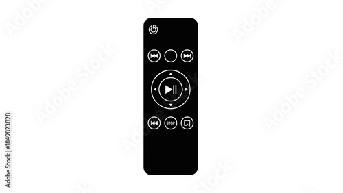 Black Remote Control with White Buttons 1.