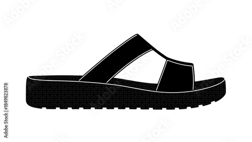 Black Sandal Footwear Summer Fashion 1.
