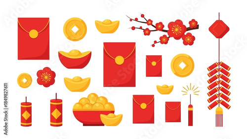 Chinese New Year Elements and Symbols Collection.