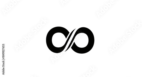 Minimalist Black and White Infinity Symbol Design for Endless Possibilities and Connections