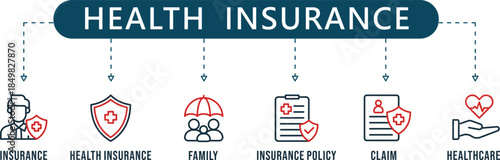 ShieldCare Line Health Insurance and Medical Coverage Infographic Icons (6+ Vector Protection Symbols)