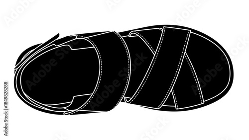 Black Shoes with Straps and Buckles.