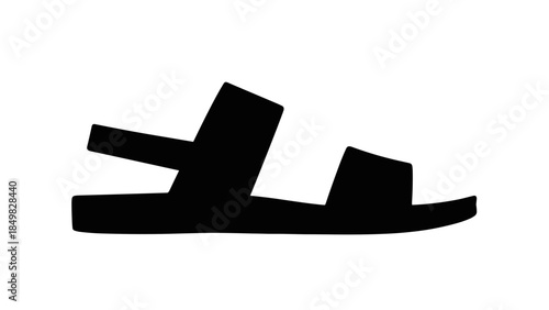 Black Silhouette of a Womans Sandal.