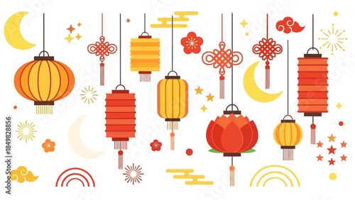 Colorful Hanging Lanterns for Celebrations.