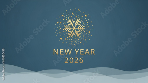 New Year 2026 Celebration Background with Snowflake Design