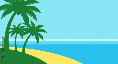 Tropical paradise vector background with palm trees perfect for summer promotions
