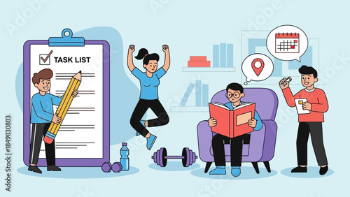 People Engaging in Various Productive Activities.