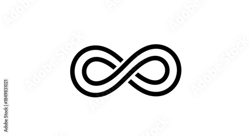 Simple and Clean Black Infinity Symbol on White Background for Modern Design Projects