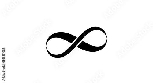 Elegant black infinity symbol on white background depicting eternity concept