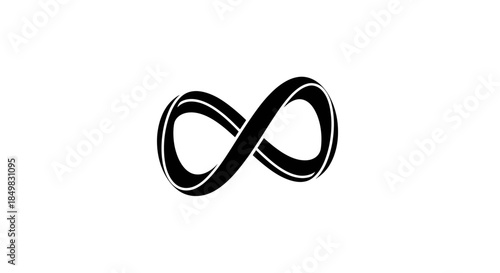 Abstract infinity symbol graphic design on a white background for conceptual themes