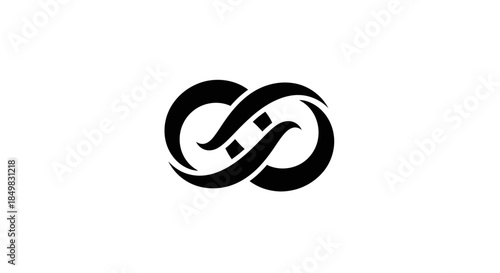 Elegant infinity symbol with intertwined curves and central connectors for everlasting concepts
