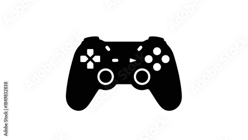 Black Video Game Controller Silhouette.