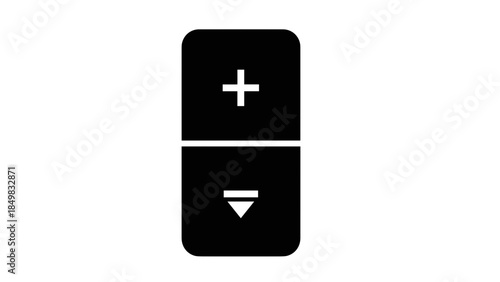 Black Volume Control Button with Plus and Down Symbols.