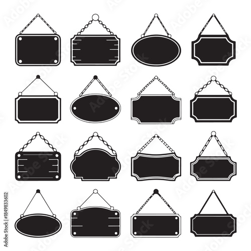 Set of black and white labels black vector 